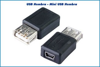 Adaptador Mini Usb Hembra a USB Hembra