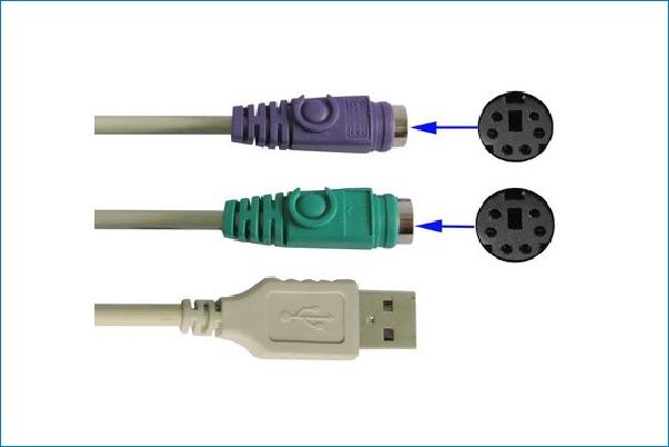 oriental Comercio Saca la aseguranza ADAPTADOR USB A 2 PS2, DOBLE CONECTOR RATÓN Y TECLADO,