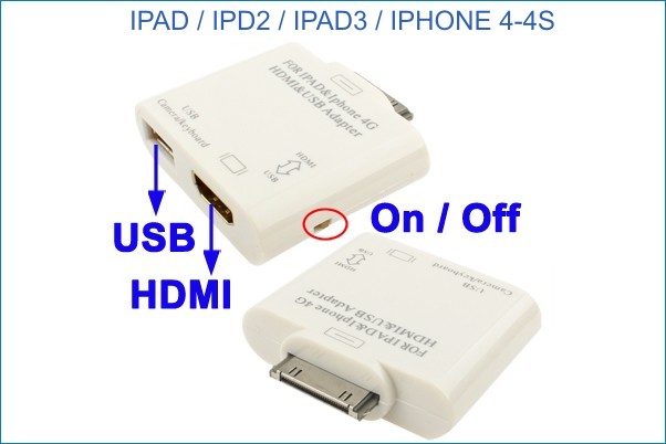 Adaptador HDMI & USB para iPad 3 - 2