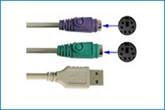 ADAPTADOR USB A 2 PS2, DOBLE CONECTOR RATN Y TECLADO