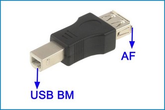 ADAPTADOR USB A HEMBRA - USB B MACHO