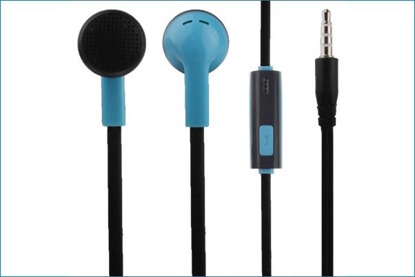 Auricular + Micrfono compatible iPhone, iPod. Negro/Azul