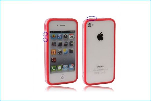 Bumper TPU para iPhone 4/4S . Rojo