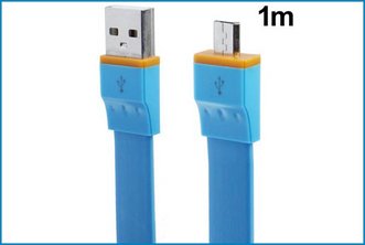 Cable Micro USB Plano AZUL - 1 metro