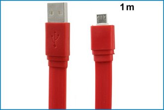 Cable Micro USB Plano ROJO - 1 metro