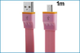Cable Micro USB Plano ROSA - 1 metro
