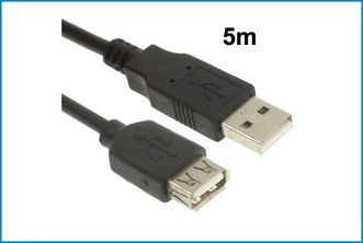 Cable Alargador USB Macho-Hembra . 5 metros