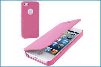 Funda Flip Cover para iPhone 5 . Rosa