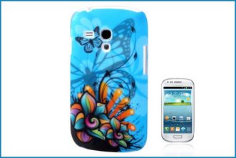 Funda Trasera rgida para Samsung Galaxy S3 Mini . Flores Azul