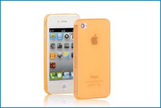 Funda TPU UltraSlim para iPhone 4 , 4S . Naranja