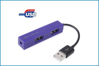 Mini Hub 4 Puertos USB 2.0 . Azul