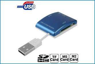 Mini Lector Tarjetas USB . Azul